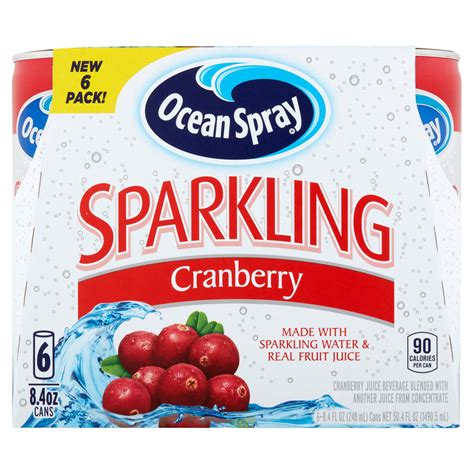 Ocean Spray Sparkling Juice Cranberry Flavor 84 Fl Oz 6 Count