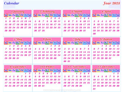 Calendar2023 Form Horizontal And Vertical