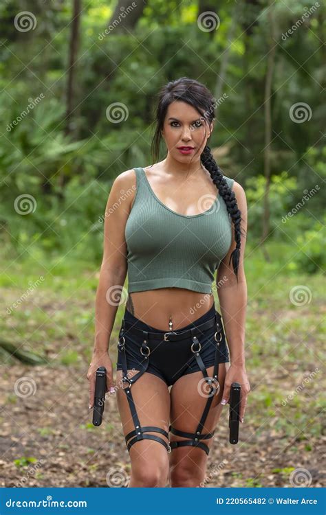 A Lovely Asian Brunette Model Poses Outdoor While Enjoying A Summers Day Stock Photo Image Of