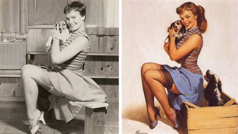 pin up models photos and art by gil elvgren before and after 40 postcards