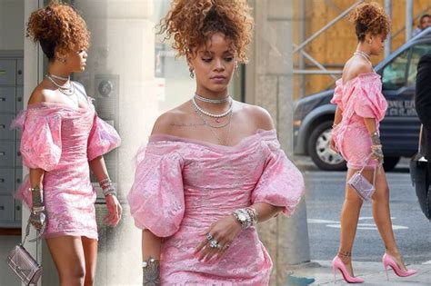 Rihanna Wears Sandals Strapped Up Her Thighs As Her Legs Take Centre