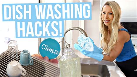 DISH WASHING HACKS How To Do Dishes FASTER And EASIER YouTube