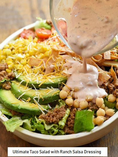 Ultimate Taco Salad With Ranch Salsa Dressing Cake Cooking Recipes
