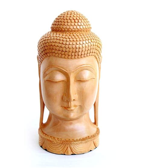 The position of buddha is somewhat iconic when it comes to home decor and spirituality; Craftsgallery Wooden Buddha Head Statue For Home Decor ...