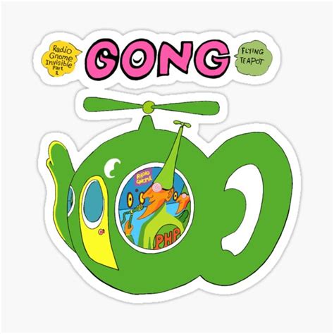Gong Flying Teapot Stickers Redbubble