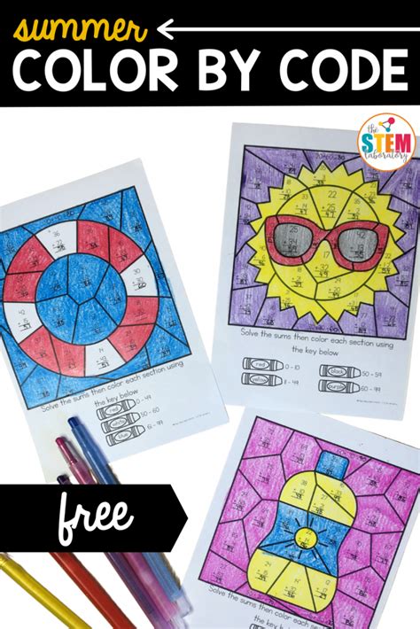 Summer Coloring Pages Color By Code First Grade By Mrs Thompson S