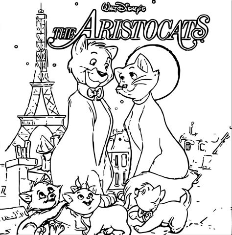 Cute Disney The Aristocats Coloring Page | Wecoloringpage.com