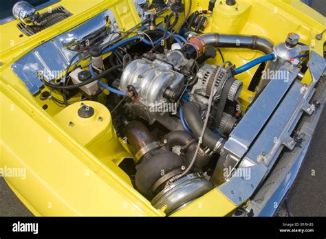 Heavily Modified And Turbocharged Mazda Rotary 13b Engine As Used In A