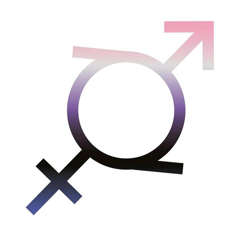 Símbolo De Género Heterosexual Del Icono De Estilo Degradado De