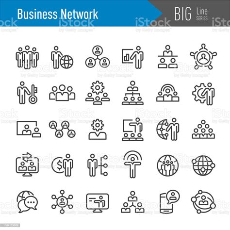 Business Network Icons Big Line Series Stock Illustration Download