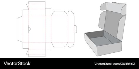 Cardboard Folding Box Die Cut Template Royalty Free Vector