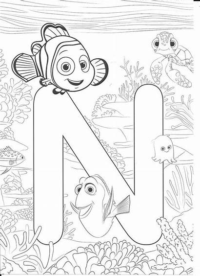 Coloring Pages Nemo Alphabet Sheets Disney Letters