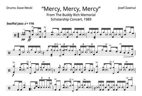 Drum Transcription Mercy Mercy Mercy — Dave Weckl With The Buddy