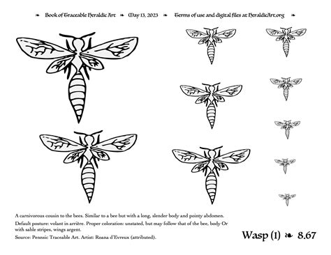 Wasp Traceable Heraldic Art