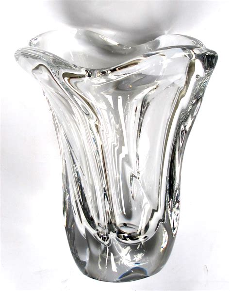An Impressively Large And Heavy French Daum Clear Crystal Vase C 1945 1950 Epoca Antiques