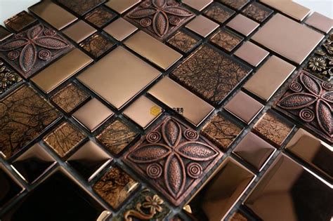 Brown Glass Mosaic Kitchen Backsplash Tile Jmfgt013 Crystal Etsy