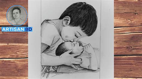 How To Draw Romanntic Love Brother And Sister Pencil Sketch Drawing Tutorial Youtube