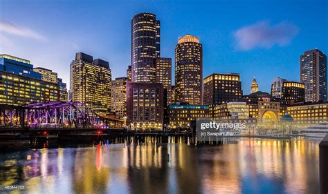 Boston Skyline At Sunset High-Res Stock Photo - Getty Images
