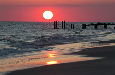 Cape May Nj Sunset Philadelphia Beach Photograph By Russell Ingram