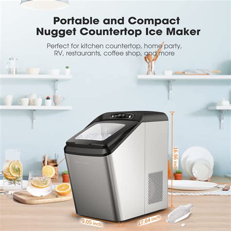 Crownful Nugget Ice Maker Portable Countertop Machine Auto Water