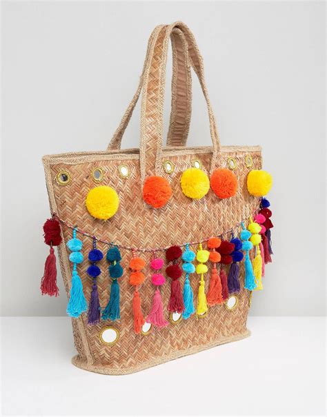 Love This From Asos Panama Straw Bag Pom Pom Tassels Asos Glamour