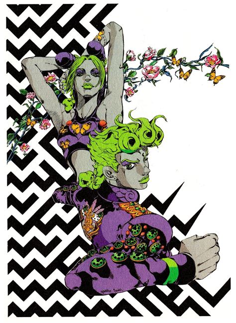 Found A Very Rare Illustration Of Giorno And Jolyne In The Early Part 7 Artstyle