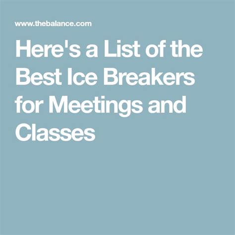 Use These Best Ice Breakers for Meetings and Training Classes | Fun