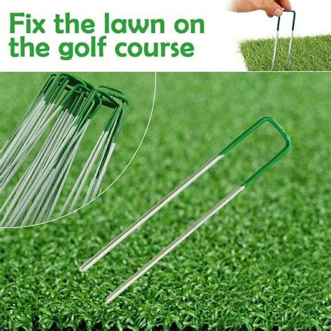 Half Green Artificial Grass U Pins Metal Galvanised Pegs Staples Weed Astro Turf Ebay
