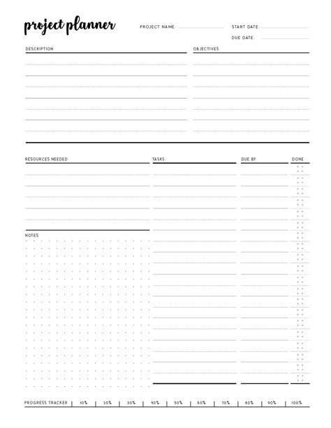 Free Printable Project Plan Outline Template World Of Printables