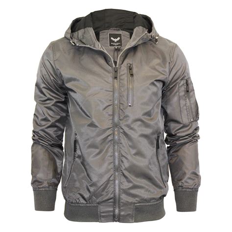 Mens Hooded Jacket Brave Soul Slavic Zip Up Ma1 Summer Bomber Coat Ebay