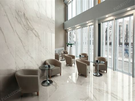 Italy Calacatta White Marble Slabs With Polished Fulei Stone
