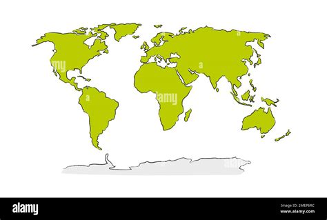 Illustration Of A World Map Stock Photo Alamy