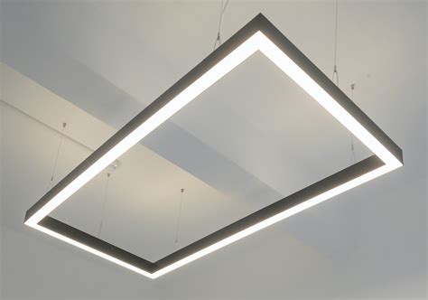 Suspended Led Rectangle Linear Light Fitting Sera Technologies Ltd