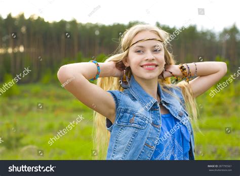 Portrait Young Hippie Girl Outdoors Stock Photo 287795561 Shutterstock