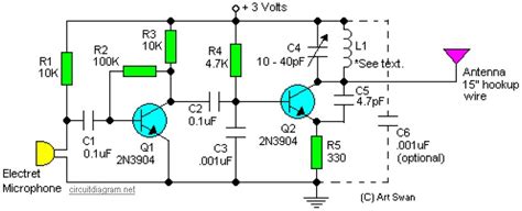 Sensitive Fm Transmitter Circuit Electronic Schematic Diagram