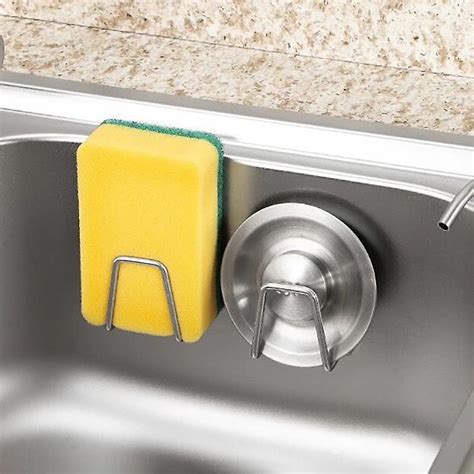 Kitchen Stainless Steel Sink Sponges Holder Self Adhesive Drain Drying