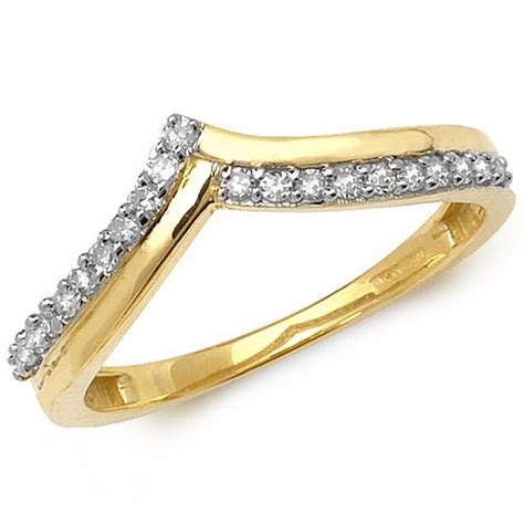 Wishbone Diamond Ring In 9ct Yellow Gold 0 15ct Hockley Jewellers