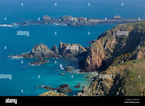 United Kingdom Channel Islands Alderney Aerial View Stock Photo Alamy