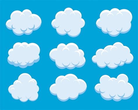 Free Vector Set Of Fluffy Clouds