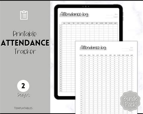 Attendance Record Attendance Tracker Sheet Printable Log Etsy