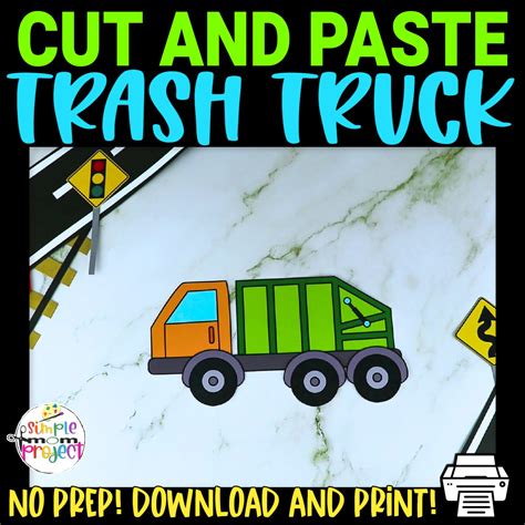 Trash Truck Cut And Paste Craft Simple Mom Project Store