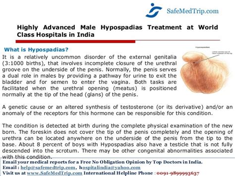 Highly Advanced Male Hypospadias Treatment At World Class Hospitals