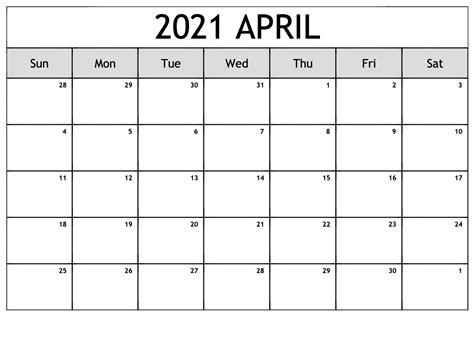 Free printable april 2021 calendar templates. Month Of April 2021 Calendar Free Download With Images.