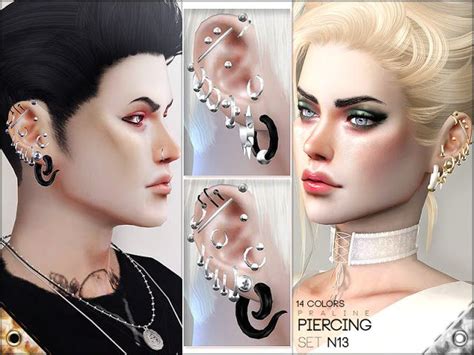 Sims 4 Ccs The Best Piercing Set N13 By Pralinesims The Sims