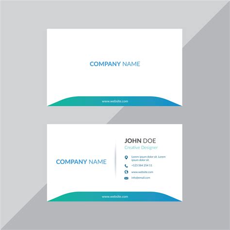 Simple Business Card Template Vector Art Icons And Graphics For Free