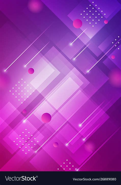 Abstract Geometric Shapes On Purple Background Vector Image