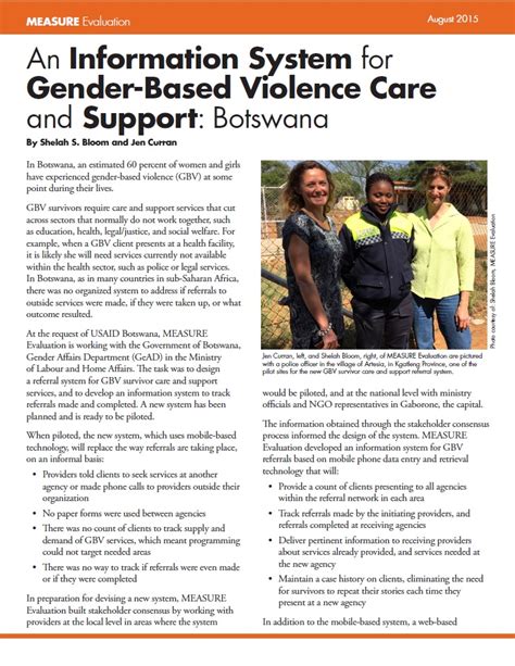 an information system for gender based violence care and support botswana dataforimpactproject