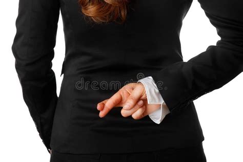 Business Woman Holding Crossed Fingers Behind Back Stock Image Image