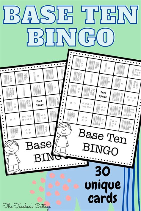 Base Ten Bingo Card Set Math Activities Base Ten Bingo