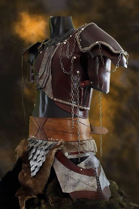 Barbarian Leather Armor Includes Shoulder Pauldrons And Etsy